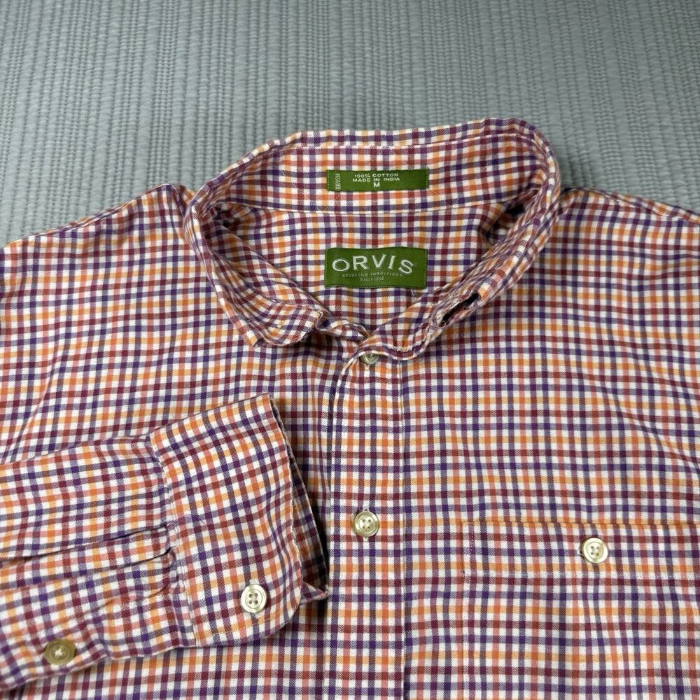 Orvis Shirt Men’s L Plaid Gorpcore Outdoorsy Classic Preppy Casual Cozy